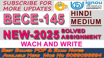 BECE-145 IGNOU SOLVED ASSIGNMENT 2025 || BECE IGNOU ASSIGNMENT #ignouassignment #IGNOU #assignment
