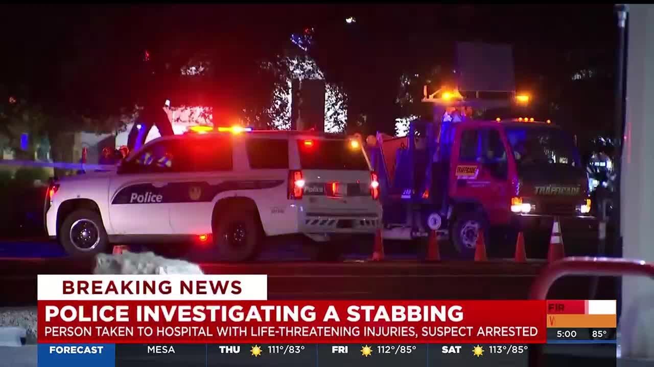 1 seriously injured in north Phoenix stabbing; road closed