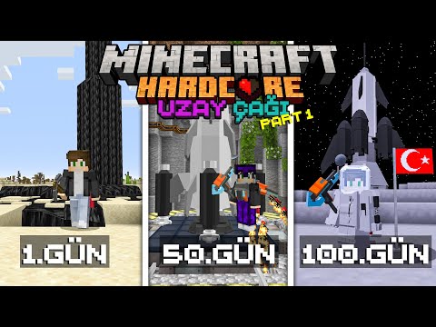 Uzay Çağında Gezegenlere Yolculuk Yaparak 100 GÜN Hayatta Kaldım! Minecraft Hardcore Part 1