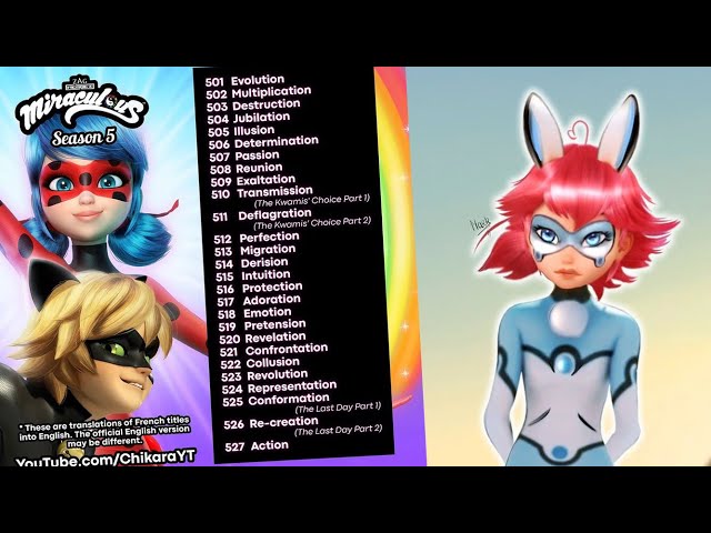 VAZOU TODOS OS TÍTULOS DA 5ª TEMPORADA DE MIRACULOUS! 🤯🦋 