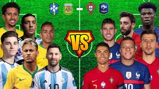 Brezilya & Arjantin VS Fransa & Portekiz 🔥 11V11 🔥 (Messi, Ronaldo, Mbappe, Neymar, Vini)