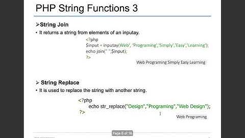 PHP String and Number Functions