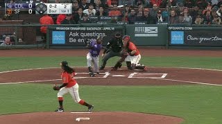 COL@SF: Cueto strikes out Blackmon swinging