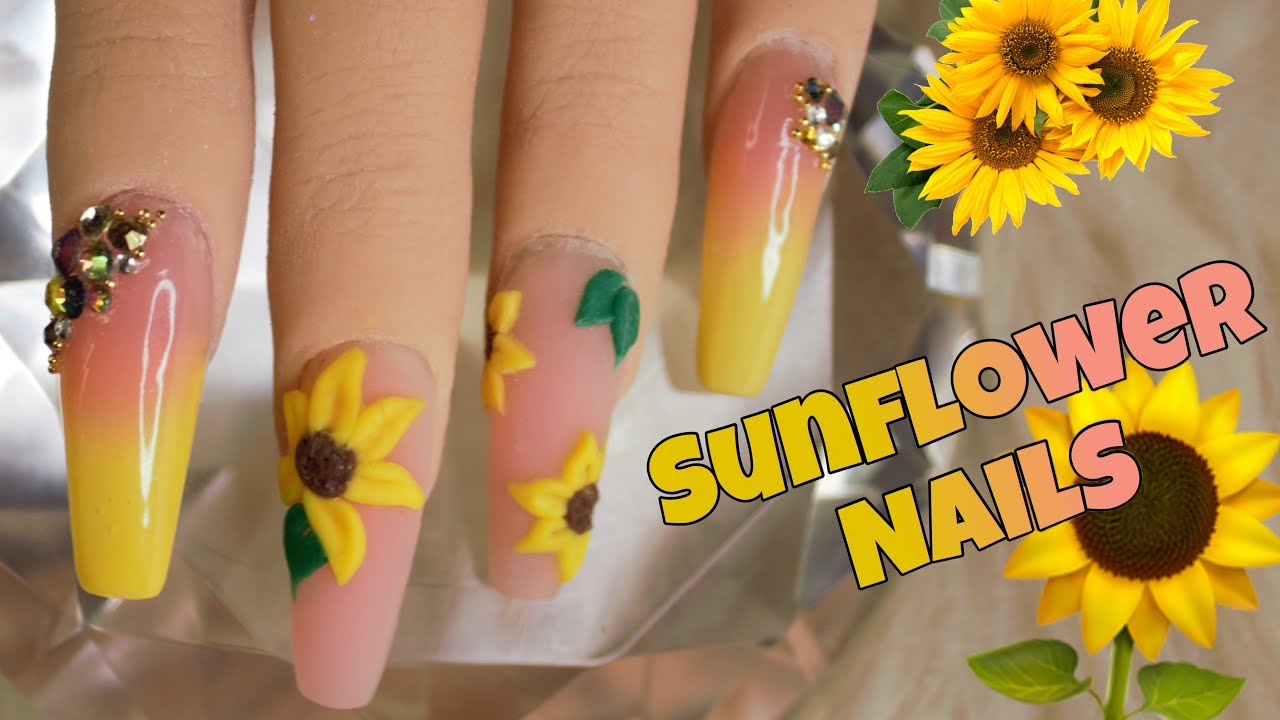 Sunflower Nail Art - Etsy