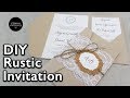 How to make rustic lace pocket wedding invitations with cork tag | DIY invitation