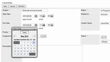 SugarCRM How to - Create A Task