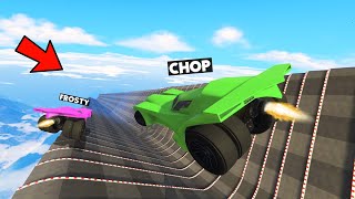 CHOP WON IMPOSSIBLE MEGA RAMP USING SUPER CAR CHEAT IN GTA 5 screenshot 4