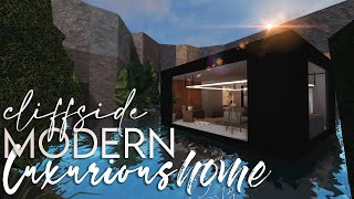 Bloxburg | Cliffside Luxurious Modern Home (No Large Plot) | 100k | House Build