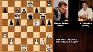 FIDE WORLD CUP 2023, ROUND 2: Levan Pantsulaia VS. Magnus Carlsen