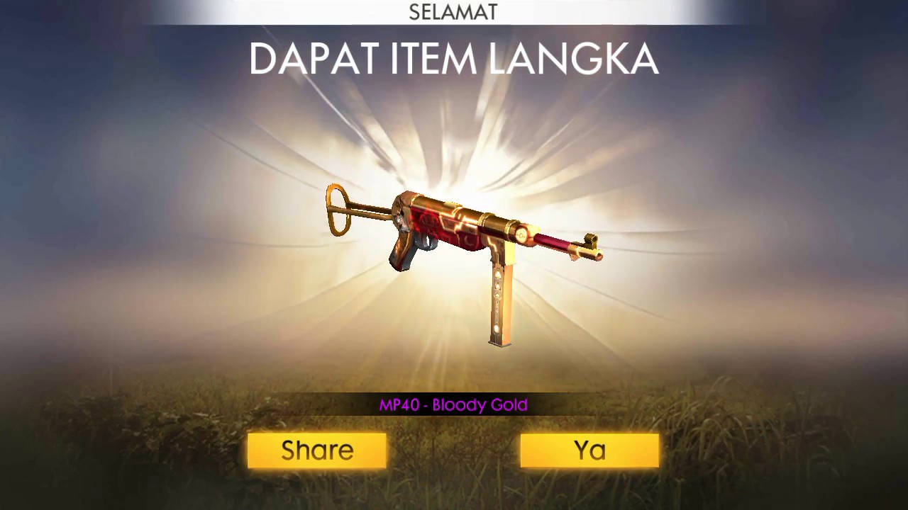 Spin weapon royale MP40 Bloody Gold / Lunar Weapon freefire