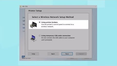 Epson WorkForce WF-2750: Wireless Setup Using the Printer’s Buttons