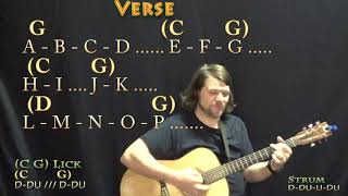 The Alphabet Song (Kid Song) Strum Guitar Cover Lesson in G Major with Chords/Lyrics