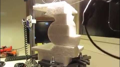 DIY CNC hot wire foam cutter. 3D test cut #0