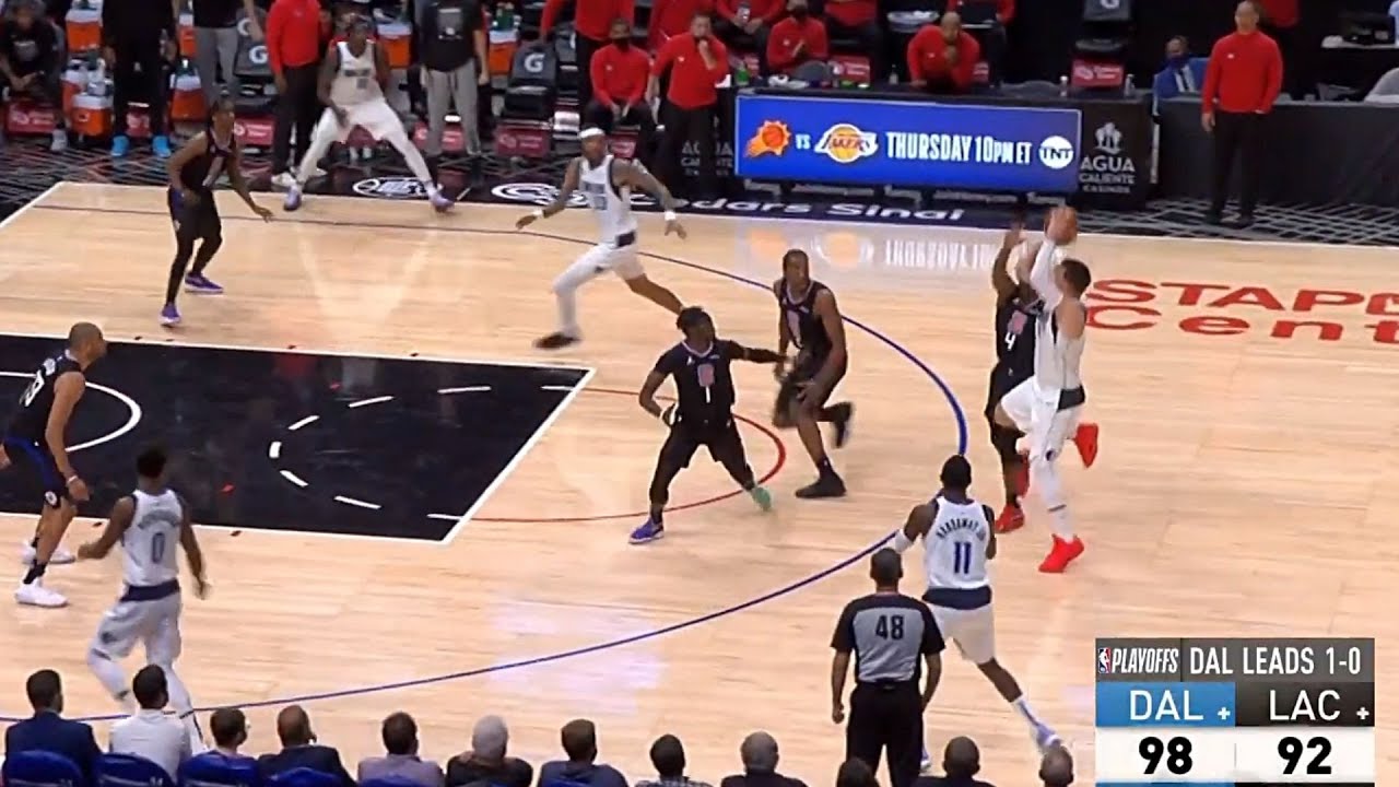 Luka Doncic Hits Insane ONE LEGGED 3-Pointer Over Rondo - YouTube