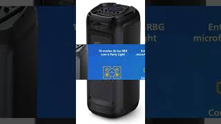#publicidade Caixa de Som Party Speaker Philips 1300WTAX4209/78 LED USB AUX Função Karaokê Cartão SD