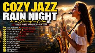 Cozy Jazz Rain Night in a Norwegian Cabin ☕ Smooth Jazz & Rain Sounds for Sleep screenshot 5