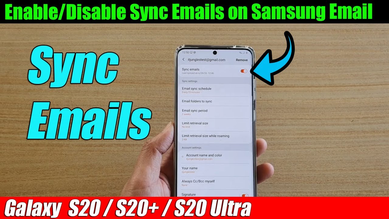 How do I turn on Sync on my Samsung phone?