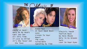 the songs of debbie gibson, tiffany and roxette