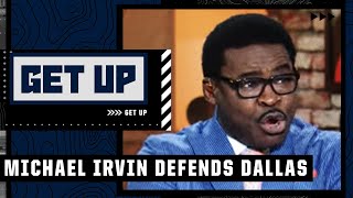 Michael Irvin enters the Get Up set \& IMMEDIATELY defends the Cowboys' loss to the Eagles 😬