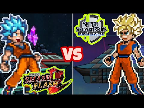 Moveset-Comparasion- Goku- (SSF2 vs SSBC)