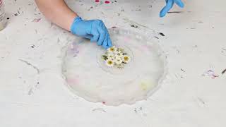 White Pressed Flower Resin Bowl