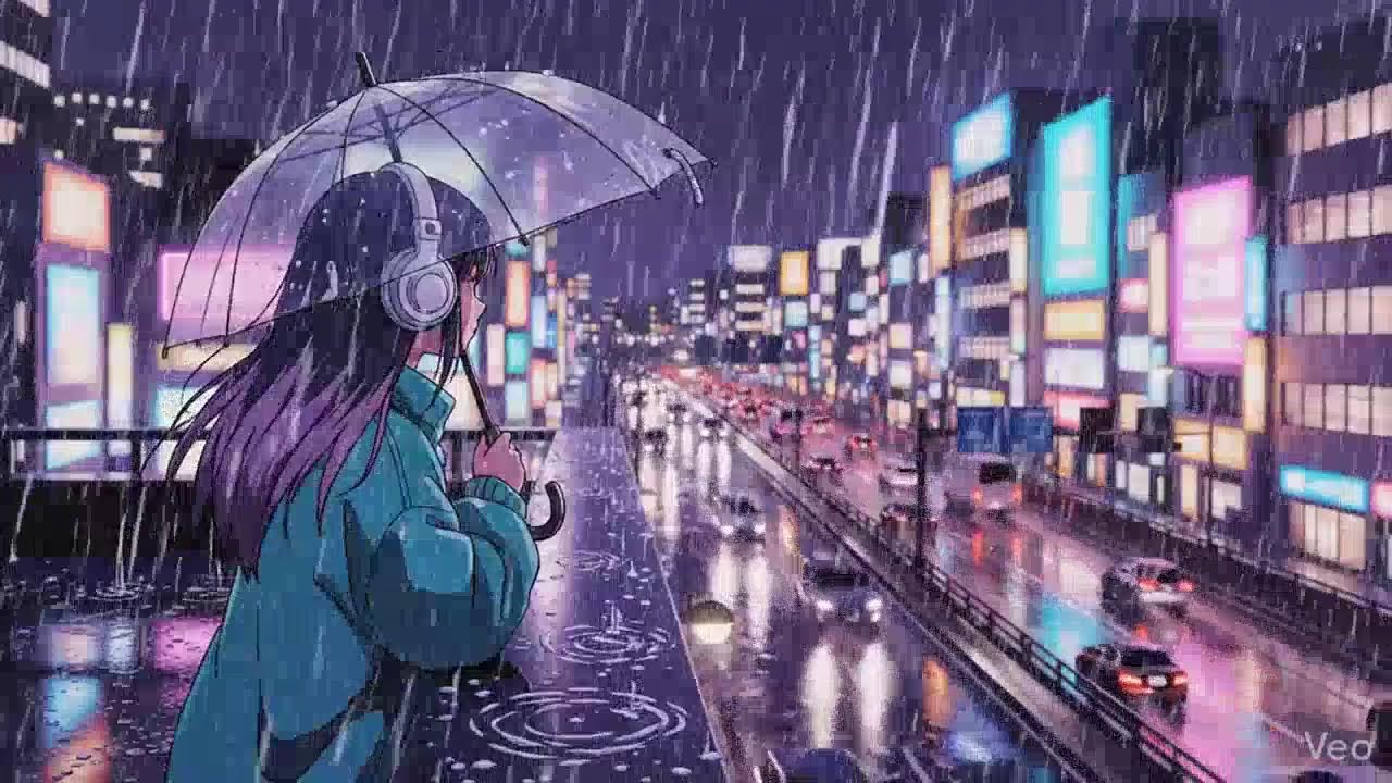 Rainy Night Lofi 🌧️ Japanese Neon City | Chillhop Study Beats