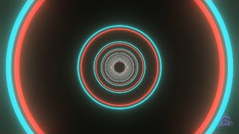 Background, Double Rings, 4K Blue and Red Fluorescent Light Tunnel Futuristic Neon Laser Rings.