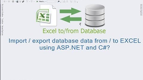 Import / export database data from / to Excel using ASP.NET and C#