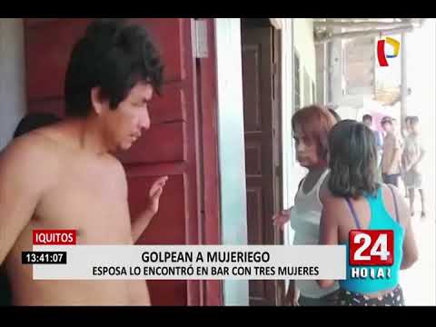 Iquitos: mujer da brutal golpiza a hombre por gastar dinero de la comida de sus hijos