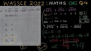 Q4_Obj_WASSCE (WAEC) 2022 | Simplification of Surds