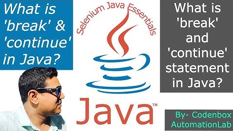 Java- Break & Continue: What is 
