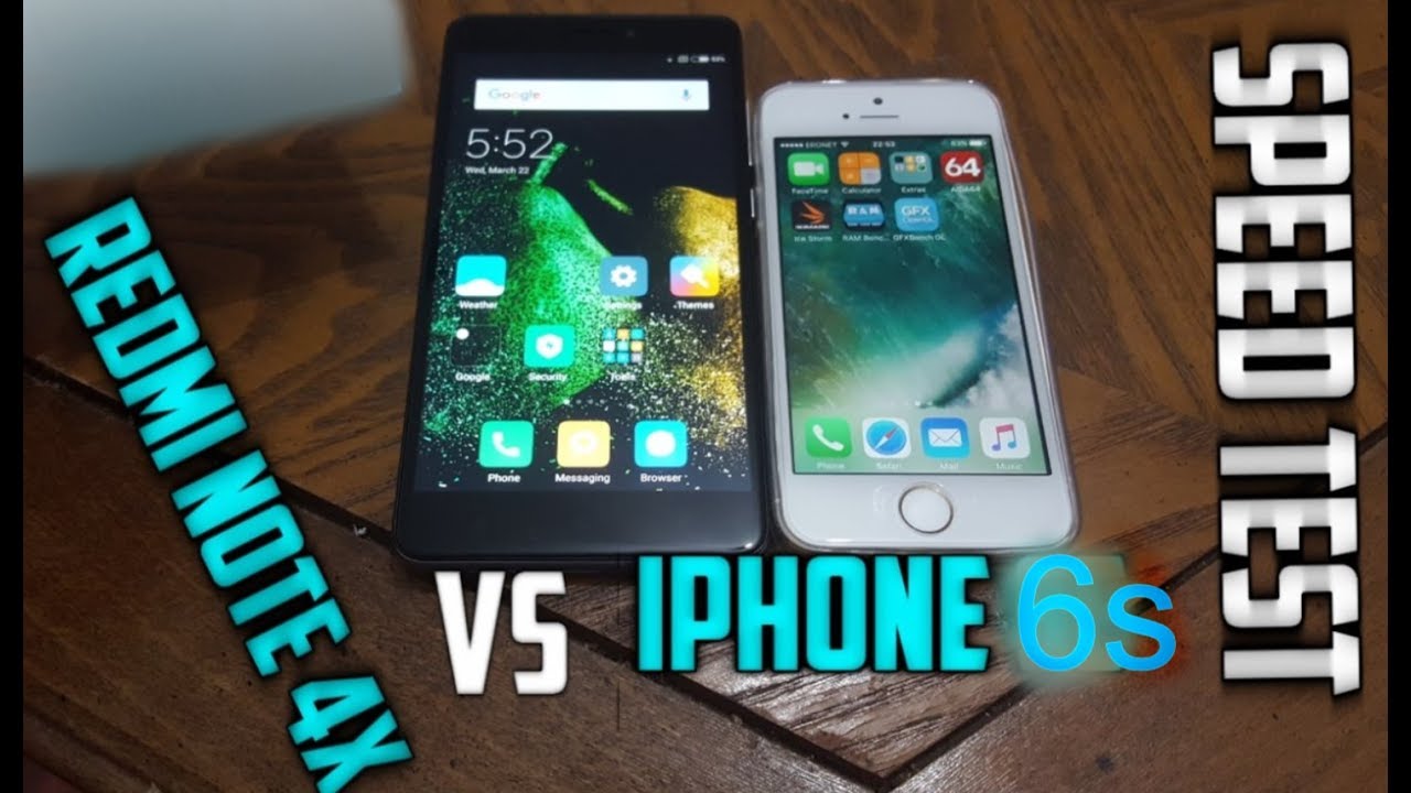 Xiaomi Redmi Note 4X vs iPhone 6s Speedtest 