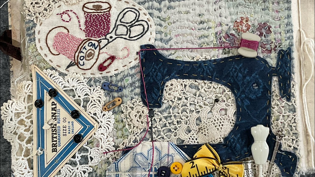 Part 9 Vintage sewing techniques feat… Tim Holtz fabric 