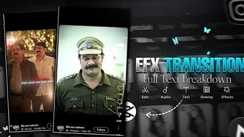 Instagram Trending EFX Reel Transition In Mobile | Text Editing | CapCut Video Editing |