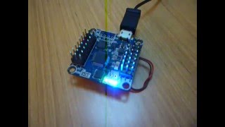 Flip32 (Naze32 clone) with custom LED blink program written in GCC
