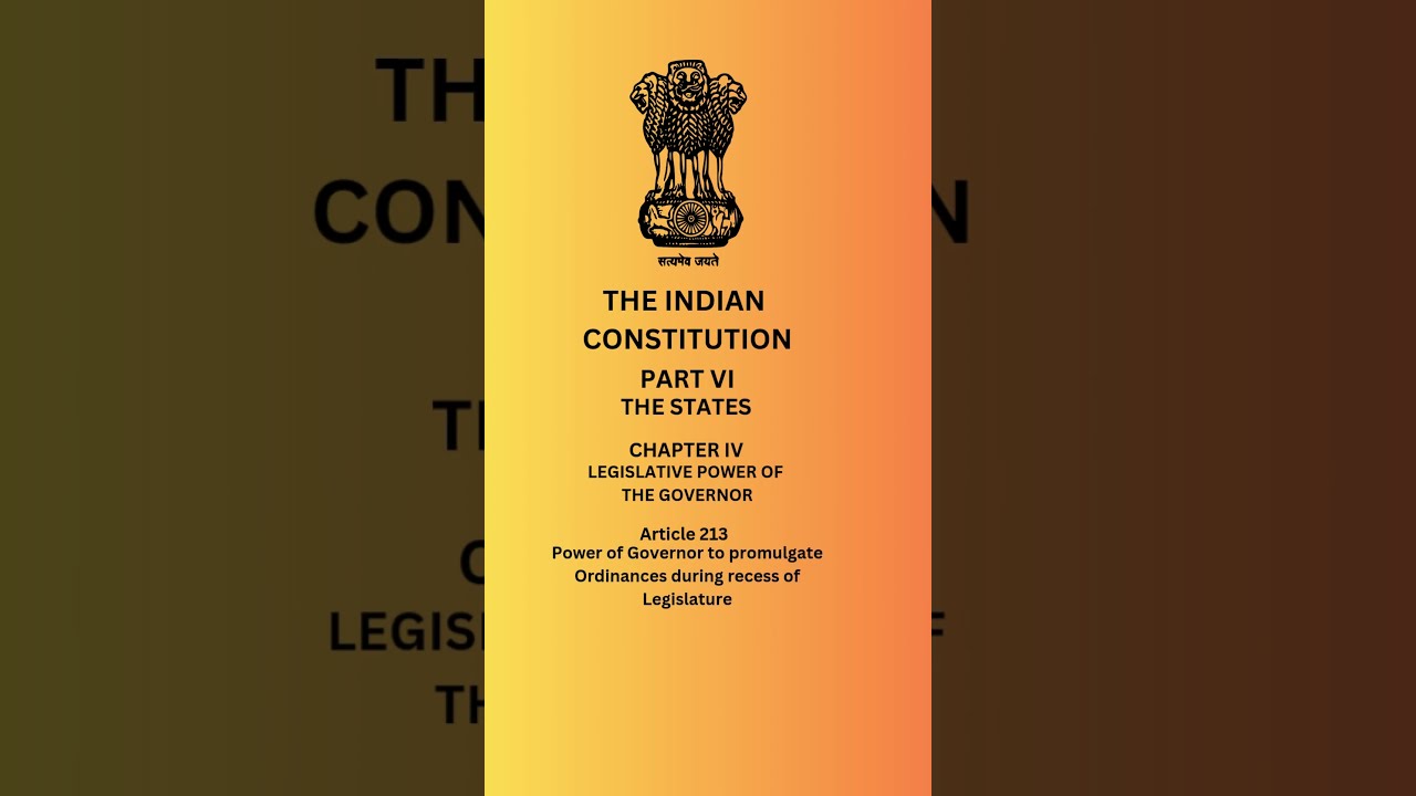 Article 213 | constitution india | power of governor | llb | llm | legal education