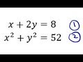 Simultaneous Equations, one Quadratic, one Linear #2