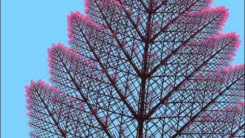 Tree Crafter: Bizarre red geometric tree