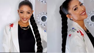 የዚህን የፀጉር እስታይል ታሪክ | SLEEK JUMBO BRAIDED PONYTAIL