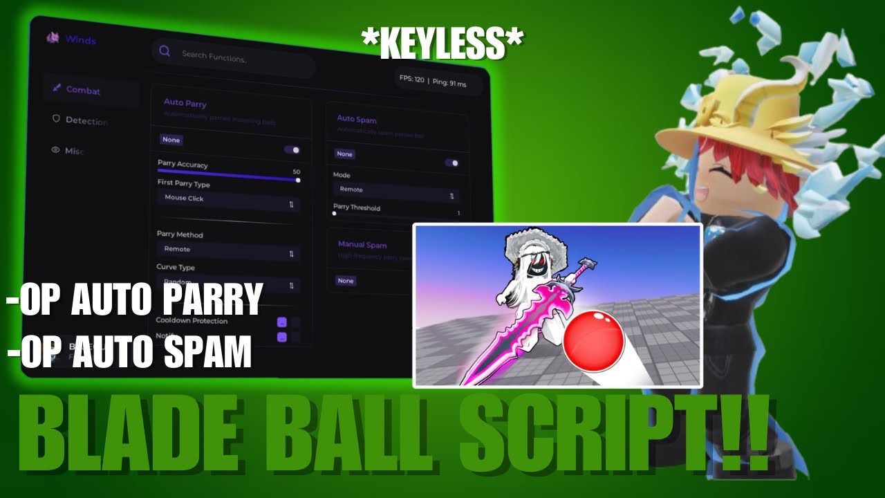 [⚡️OP]Roblox Blade Ball Script Auto Parry And Spam… | Winds | RayScript ...
