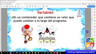 declarar e inicializar variables y mostrarlas por consola en JAVA IITA PARTE 1/2
