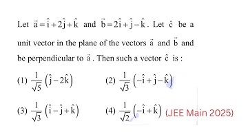 Let a vector = i+2j+k and b vector= 2i+j-k. Let c cap be a unit vector in the plane of the vectors a