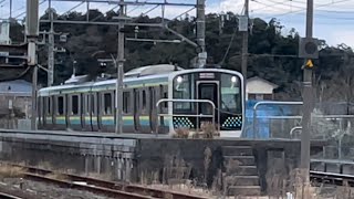 太東駅 E131系発車風景