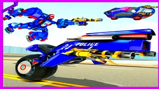 Flying Police Robot Car Games: Robot Bike Games Android gameplay screenshot 5
