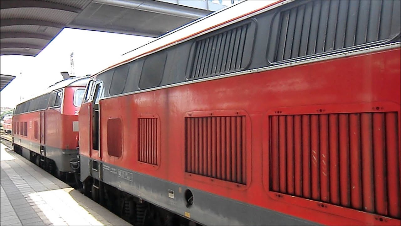 218 476 und 218 495: Ankunft mit IC 118, rangieren, Motorstarts und Ausfahrt mit IC 119