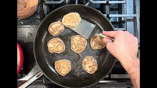 Making buckwheat blini in the Misen Nitrided Carbon Nonstick pan