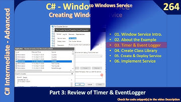 Windows Service | Part 3 - Timer & EventLogger | C# Advanced #264