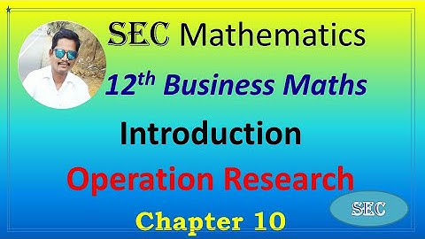 12th Std Business Maths Chapter 10 Operation Research Introduction | Tamil |  English