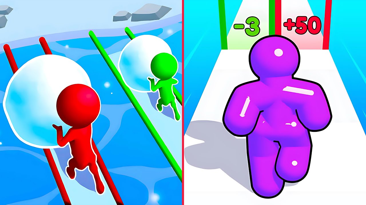 Snow Race 3D Vs Tall Man Run🌈🌈Walkthrough Android IOS TikTok Mobile Gameplay NT1