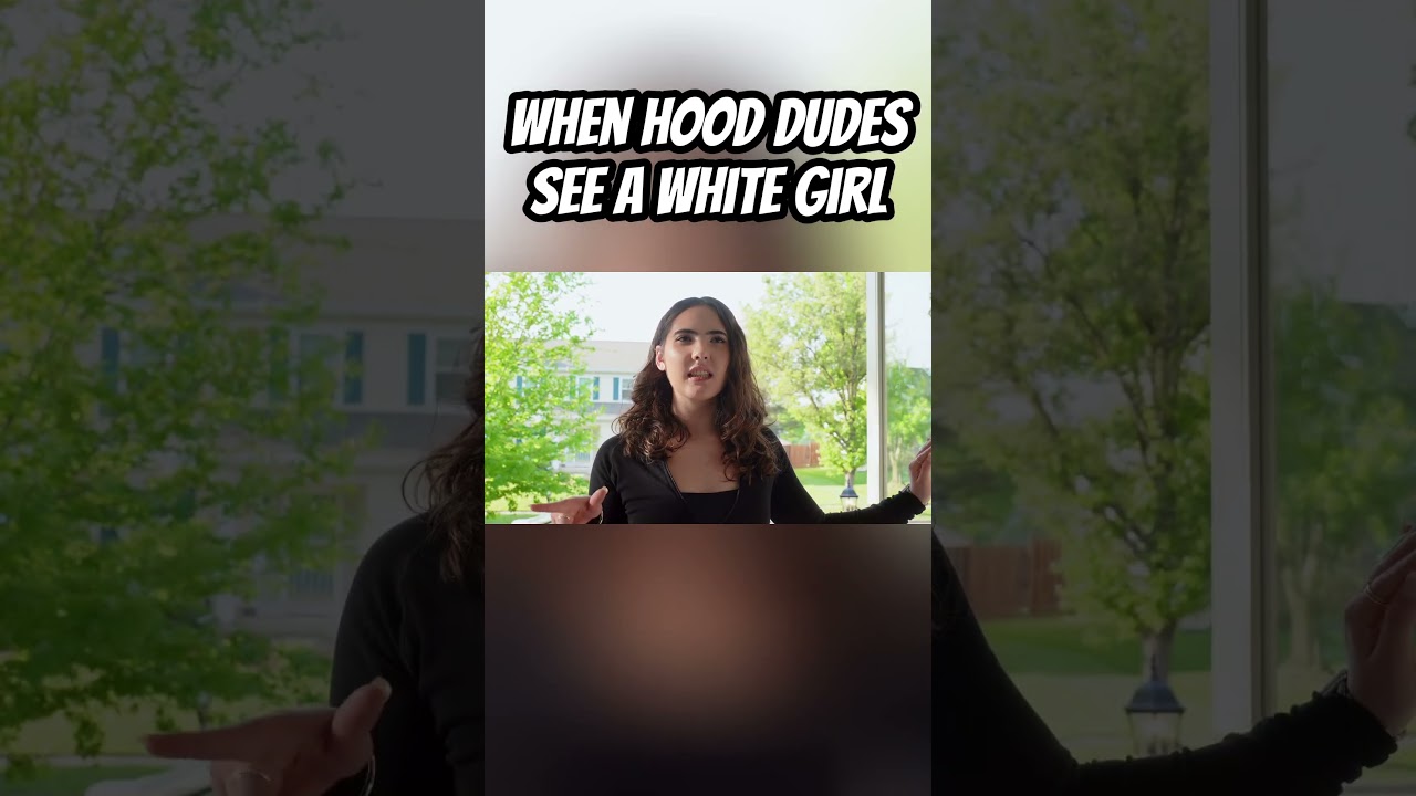 Когда парни из района видят белую девушку